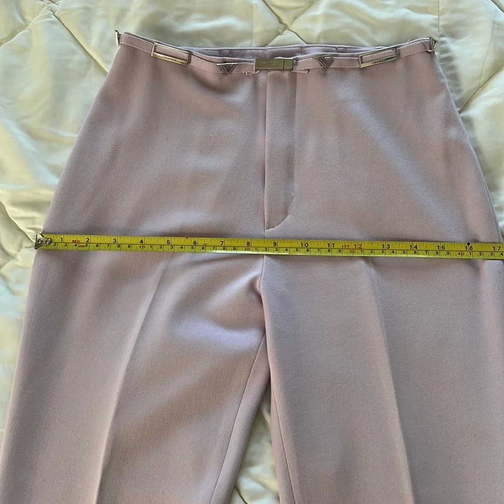 Vintage ‘90s Vertigo made in France classic lilac  trouser with logo belt S / 26 - Picture 10 of 17